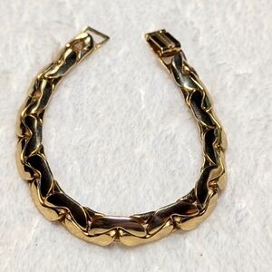 Vintage Goldtone Interlocking Link 7"  Bracelet